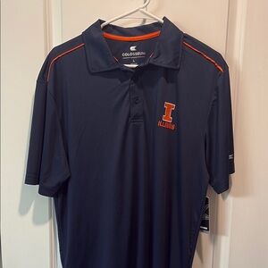Colosseum Men's Illinois Navy Polo Shirt
